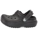 Crocs Unisex-Child Classic Lined Clog, Black/Black, 4 Toddler