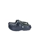 Crocs Unisex-Child Classic Lined Clog, Navy/Charcoal, 12 Little Kid