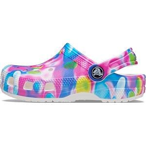 crocs kids39 classic tie dye clogs little kidbig kid pinkwhite 4 toddler