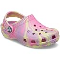 Crocs Kids Classic Marbled Tie Dye Clog | Slip On Shoes for Boys and Girls, Pink Lemonade/Multi