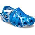 Crocs Kids Classic Marbled Tie Dye Clog | Slip On Shoes for Boys and Girls, Bright Cobalt/White