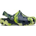 Crocs Kids' Classic Marbled Tie Dye Clog | Slip On Shoes for Boys and Girls, Navy/Multi, 4 US Unisex Toddler