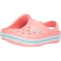 Crocs Unisex Kids Crocband Clog, Melon/Ice Blue, 5 Big Kid