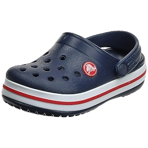 crocs unisex-child navy bluered shoes - 1 uk j1
