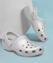 CROCS Unisex Classic Glitter Casual Sandal Silver