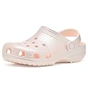 Crocs Unisex Kids Classic Glitter Clogs (Little Kid/Big Kid) Peach Ice Metallic 11 Medium Little Kid