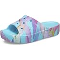 Crocs Women's Classic Platform Slide | Platform Sandals, Neptune/Multi, 8 Women