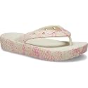 Crocs Women's Classic Platform Snake Print Flip, Bone/Multi, 7 UK Women