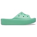 Crocs Women's Classic Platform Slide | Platform Sandals, Jade Stone, 9 Women