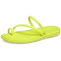 Crocs Women's Miami Toe Loop Sandals | Square Toe Flat | Flexible Straps | Croslite Foam Footbed