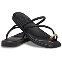 Crocs Women's Miami Toe Loop Sandals | Square Toe Flat | Flexible Straps | Croslite Foam Footbed