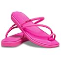 Crocs Women's Miami Toe Loop Sandals | Square Toe Flat | Flexible Straps | Croslite Foam Footbed