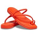 Crocs Women's Miami Toe Loop Sandals | Square Toe Flat | Flexible Straps | Croslite Foam Footbed