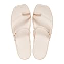 Crocs Women's Miami Toe Loop Sandals | Square Toe Flat | Flexible Straps | Croslite Foam Footbed