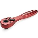 CROM 1/4-inch Drive Mini Ratchet - 72-Tooth Dual Drive Hex Bit Driver & Ratchet Wrench Reversible Micro Ratchet with 5 Degree Arc -Lightweight Aluminum & Compact To Fit In Tight Spaces (Dual)