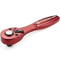 CROM 1/4-inch Drive Mini Ratchet - 72-Tooth Socket Driver Ratchet Wrench Reversible Lever with 5 Degree Arc -Lightweight Aluminum &amp; Compact To Fit In Tight Spaces (1/4-Inch Drive)