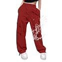 Cromoncent Cargo Pants Girls &amp; Women Parachute Pants Y2K Baggy Rave Clothes Waterproof with Pockets, 6 Years - 3XL