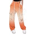 Cromoncent Cargo Pants Girls &amp; Women Parachute Pants Y2K Baggy Rave Clothes Waterproof with Pockets, 6 Years - 3XL