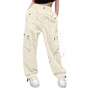 Cromoncent Girls &amp; Women Parachute Cargo Pants, 6Years-3XL