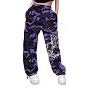 Cromoncent Cargo Pants Girls &amp; Women Parachute Pants Y2K Baggy Rave Clothes Waterproof with Pockets, 6 Years - 3XL