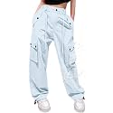 Cromoncent Girls &amp; Women Parachute Cargo Pants, 6Years-3XL