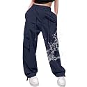 Cromoncent Girls &amp; Women Parachute Cargo Pants, 6Years-3XL
