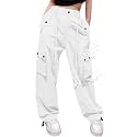Cromoncent Girls &amp; Women Parachute Cargo Pants, 6Years-3XL