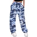 Cromoncent Girls &amp; Women Parachute Cargo Pants, 6Years-3XL