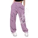 Cromoncent Girls &amp; Women Parachute Cargo Pants, 6Years-3XL