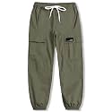 Cromoncent Girls&amp;Womens Cargo Pants Elastic Waist Lightweight Outdoor Jogger Pants, 6 Years - XX-Large