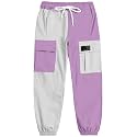 Cromoncent Girls&amp;Womens Cargo Pants Elastic Waist Lightweight Outdoor Jogger Pants, 6 Years - XX-Large