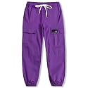 Cromoncent Girls&amp;Womens Cargo Pants Elastic Waist Lightweight Outdoor Jogger Pants, 6 Years - XX-Large