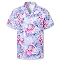 Cromoncent Hawaiian Shirt for Boy&amp;Men Short Sleeve Cuban Collar Tropical Holiday Summer Beach Shirts