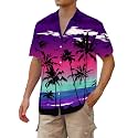 Cromoncent Hawaiian Shirt for Boy&amp;Men Short Sleeve Cuban Collar Tropical Holiday Summer Beach Shirts