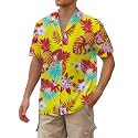 Cromoncent Hawaiian Shirt for Boy&amp;Men Short Sleeve Cuban Collar Tropical Holiday Summer Beach Shirts