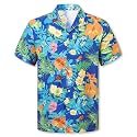 Cromoncent Hawaiian Shirt for Boy&amp;Men Short Sleeve Cuban Collar Tropical Holiday Summer Beach Shirts