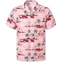 Cromoncent Hawaiian Shirt for Boy&amp;Men Short Sleeve Cuban Collar Tropical Holiday Summer Beach Shirts