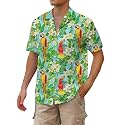 Cromoncent Hawaiian Shirt for Boy&amp;Men Short Sleeve Cuban Collar Tropical Holiday Summer Beach Shirts