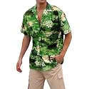 Cromoncent Hawaiian Shirt for Boy&amp;Men Short Sleeve Cuban Collar Tropical Holiday Summer Beach Shirts