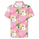 Cromoncent Hawaiian Shirt for Boy&amp;Men Short Sleeve Cuban Collar Tropical Holiday Summer Beach Shirts