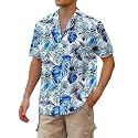 Cromoncent Hawaiian Shirt for Boy&amp;Men Short Sleeve Cuban Collar Tropical Holiday Summer Beach Shirts