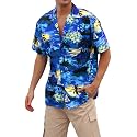 Cromoncent Hawaiian Shirt for Boy&amp;Men Short Sleeve Cuban Collar Tropical Holiday Summer Beach Shirts