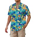 Cromoncent Hawaiian Shirt for Boy&amp;Men Short Sleeve Cuban Collar Tropical Holiday Summer Beach Shirts