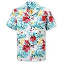 Cromoncent Hawaiian Shirt for Boy&amp;Men Short Sleeve Cuban Collar Tropical Holiday Summer Beach Shirts