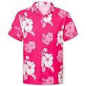 Cromoncent Hawaiian Shirt for Boy&amp;Men Short Sleeve Cuban Collar Tropical Holiday Summer Beach Shirts
