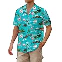 Cromoncent Hawaiian Shirt for Boy&amp;Men Short Sleeve Cuban Collar Tropical Holiday Summer Beach Shirts