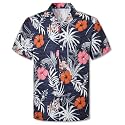 Cromoncent Hawaiian Shirt for Boy&amp;Men Short Sleeve Cuban Collar Tropical Holiday Summer Beach Shirts