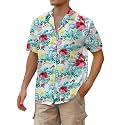 Cromoncent Hawaiian Shirt for Boy&amp;Men Short Sleeve Cuban Collar Tropical Holiday Summer Beach Shirts