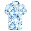 Cromoncent Hawaiian Shirt for Boy&amp;Men Short Sleeve Cuban Collar Tropical Holiday Summer Beach Shirts