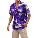 Cromoncent Hawaiian Shirt for Boy&amp;Men Short Sleeve Cuban Collar Tropical Holiday Summer Beach Shirts